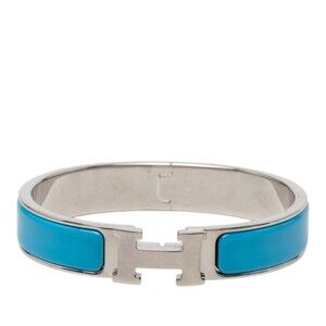 Pre-Loved Hermes Narrow Enamel Clic H Bracelet PM